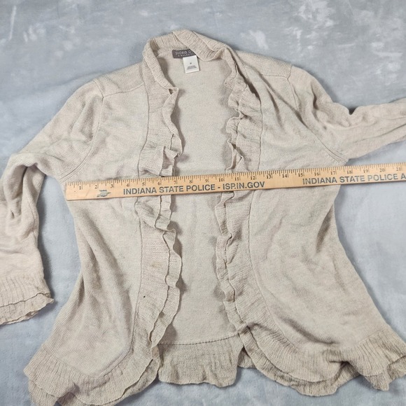 Singrid Olsen Open Cardigan Ruffle Boho Cottagecore Coquette 90s Silk Blend M - Picture 4 of 5